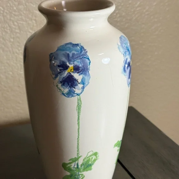 Tiffany & Co Tiffany Blossom Vase England Blue Floral 2003 - Picture 2 of 4